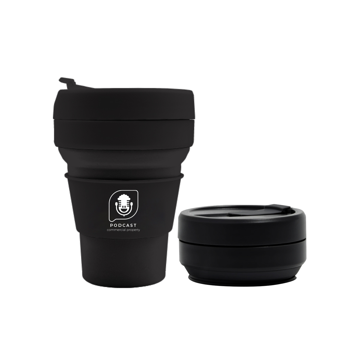 Single Colour Foldable Silicone Travel Cup (355ml)